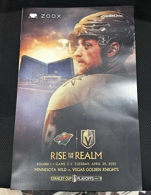 Vegas Golden Knights vs Minn Wild -2025 playoffs ronda 1 juego 5 póster/ichel Foto 1 de 2