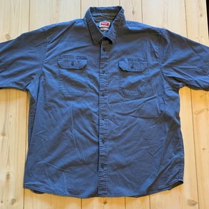 Wrangler Jeans Flex Comfort Button-Down Short Sleeve Work Shirt Size 2XL Blue - Picture 1 of 5
