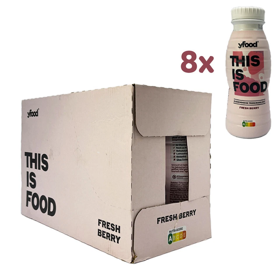 YFood Fresh Berry Trinkmahlzeit, Box mit 8x 0,33l Flasche inkl. Pfand