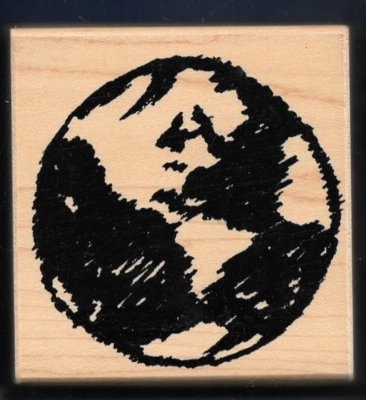 EARTH PLANET GLOBO AMÉRICA Edición Limitada Club Chatarra 2000 Madera SELLO DE GOMA Foto 1 de 3