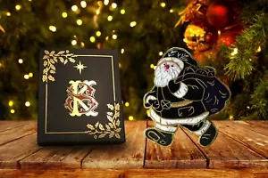 Handmade evil scary nightmare Krampus Santa christmas tree decoration gold edge - Picture 1 of 8