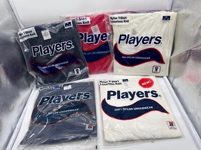 ONE 全新 球员 男式 100% 尼龙 T 恤 豪华针织 海军蓝-白色 美国制造 — 第 1/4 张图片