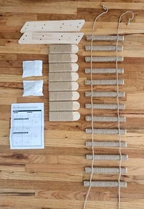 Wall-Mount Cat Climbing Ladder Wood Stairs and Wooden Rope Ladder - Picture 1 of 9