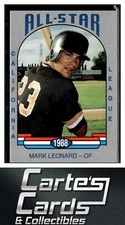 Mark Leonard 1988 Cal League All-Stars #3  San Jose Giants