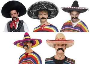 Sombrero del Salvaje Oeste Mexicano Adulto Vestido Elegante Sombrero de Fiesta - Imagen 1 de 6