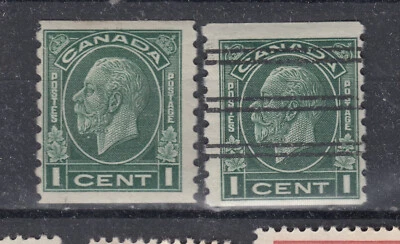 1933 #205 & #205xx(PRECANCELLED)(NH) 1¢ KING GEORGE V MEDALLION COIL ISSUE F-VF - Image 1 of 2