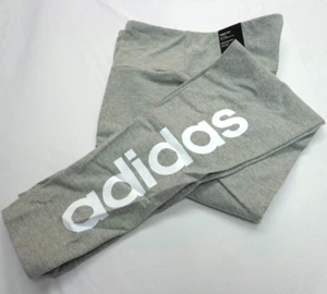 Adidas Women's High-Rise Tight Fit Graphic Tights Heather Gray Size Medium NEW - Picture 1 of 8