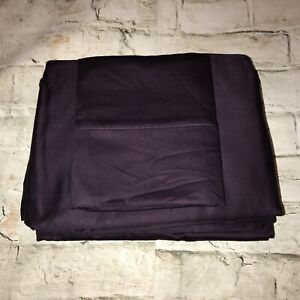 FAB! Sonoma Life + Style 100% Cotton Sateen Dark Purple 3PC Twin Sheets Set NEW