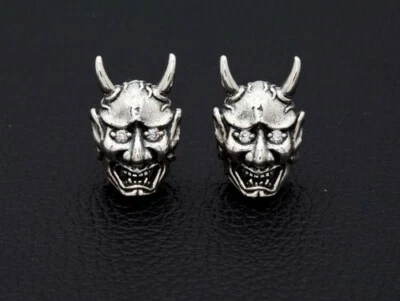 PENDIENTES DE PLATA ESTERLINA CON CABEZA DE DIABLO OJOS DE DIAMANTE PARA HOMBRE STUD PUNK EMO NUEVO MOTOCICLISTA Foto 1 de 4