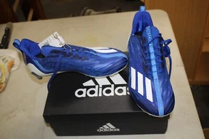NIB ADIDAS ADIZERO FB CLEATS GZ6917 MENS 9 ROYAL BLUE/WHITE FREE SHIPPING - Picture 1 of 3