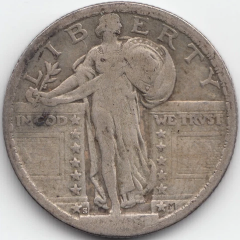 1918 S Standing Liberty Quarter, F Cover