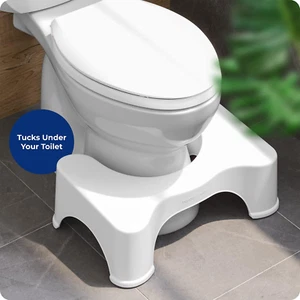 the Original Bathroom Toilet Stool, 7 Inch Height, White - Picture 1 of 12