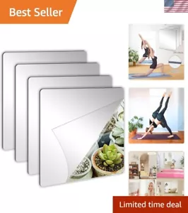 Self-Adhesive Acrylic Mirror Tiles, 8x8 Inch - Set of 4 Decorative Reflections - Picture 1 of 9