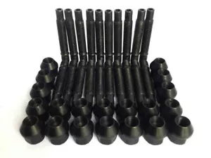 Paquete de conversión de pernos M14 X 1.5 75 mm para VW Volkswagen coche incl. tuercas (negro) - Imagen 1 de 3