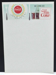 1950er Coca-Cola UNBENUTZTES MENÜ Einsteckblatt 8" x 6" - SELTEN! - Bild 1 von 2