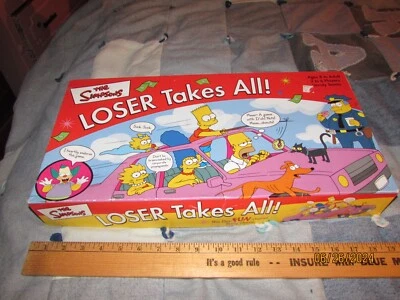 2001 The Simpsons Loser Takes All jogo de tabuleiro arte rosa completa - Imagem 1 de 3