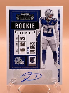 2020 Contenders Trevon Diggs Auto RC Rookie Ticket Variation #162 - Picture 1 of 2