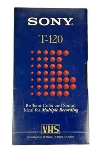VHS Tape Cassette SONY T-120 Blank 6 Hrs EP ONE CASSETTE NEW SEALED - Picture 1 of 4