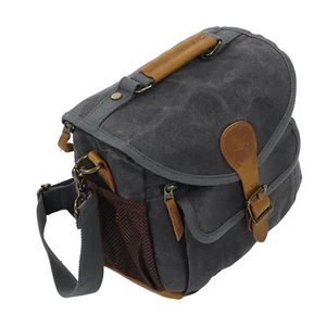 Camera Sling Bag Canvas Camera Shoulder Bags Dual Use Vintage Non-slip Bottom - Picture 1 of 24