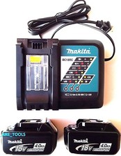 (2) NEW Makita BL1840B 18V GENUINE Batteries 4.0 AH, (1) DC18RC Charger 18 Volt