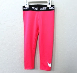 Nike Girls Logo Dri-Fit Leggings Size 4 Racer Pink - Picture 1 of 3