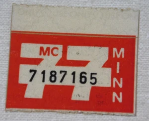 1977 Minnesota motorcycle license plate sticker - Picture 1 of 1