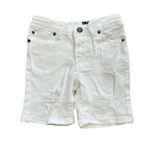 Buffalo David Bitton Boys White Distressed Parker Slim Fit Shorts 4 - Picture 1 of 2