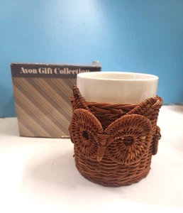 Taza de café vintage Avon Gift Collection mimbre búho nuevo stock antiguo - Imagen 1 de 6