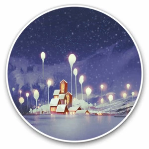 2 x Vinyl Stickers 20cm - Beautiful Christmas Village Art Cool Gift #14100 - Afbeelding 1 van 9
