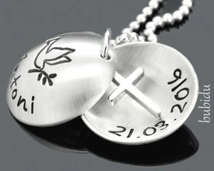 ADORNOS CON GRABADO, CADENA DE BAUTIZO, CADENA PARA BAUTIZO, JOYERÍA BAUTIZO, ÁNGELES - Imagen 1 de 5