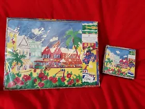 Pimpernel Tischsets (4) & Untersetzer (6) Bermuda Design Neu - Bild 1 von 4