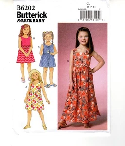 Girls' Sewing Pattern, Dress, Culottes, Butterick B6202 Size 6-7-8, UC F/F - Picture 1 of 4