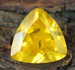 12.25 Ct Natural Trillion Cut Yellow Mali Garnet Loose Gemstone Certified C861 - Picture 1 of 10