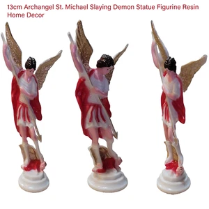 13 cm Erzengel St. Michael tötet Dämon Statue San Miguel Arcangel Wohndeko - Bild 1 von 4