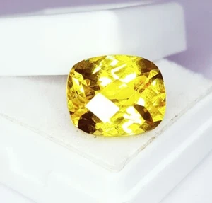Cojín de piedras preciosas sueltas de zafiro amarillo natural certificado calidad 10 quilates G918 - Imagen 1 de 13