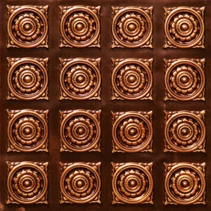 Decorative D128 Antique Copper PVC Faux Tin Glue Up Ceiling Tiles 24 x 24 Lot 25 - Picture 1 of 2