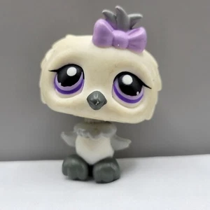 Figura Hasbro Littlest Pet Shop LPS #449 Blanco Gris Búho Ojos Púrpura Arco Pájaro - Imagen 1 de 6