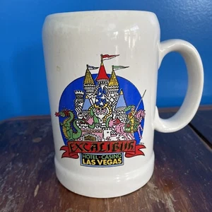 Vintage Excalibur Hotel Casino Las Vegas Beer Stein -Castle Dragon Wizard Knight - Picture 1 of 6