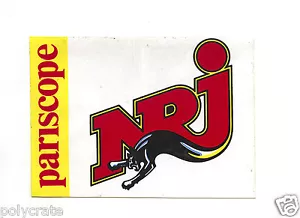 Autocollant Sticker Pub - Radio FM NRJ Pariscope an. 80 - Imagen 1 de 1