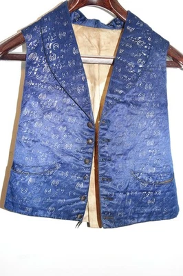 Antique, Bespoke French silk Jaquard, brocade waistcoat, 1800s, Handmade - Image 1 of 4