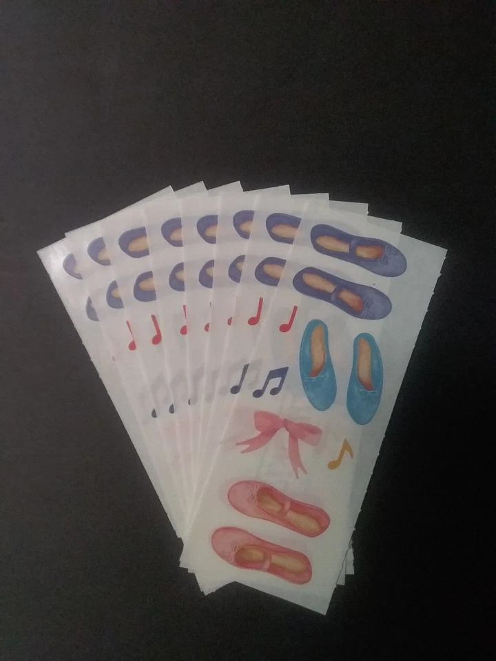 Creative Memories ~ лот из восьми студийных наклеек ~ 2 «x 5» ~ танцевальная обувь - Изображение 1 из 1