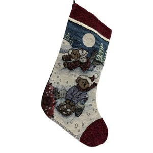 Boyds Osos y Amigos Medias de Navidad Tapiz Vacaciones Invierno Escena - Imagen 1 de 8