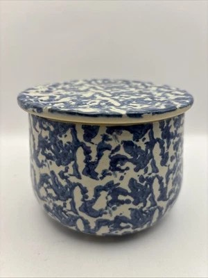 Vaso de mantequilla esponja azul vintage Foto 1 de 4
