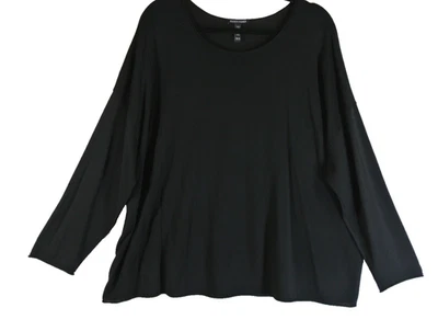 NUEVO Top Eileen Fisher Stitch en Lana Regenerativa en Negro Talla 2X #S8145 Foto 1 de 4