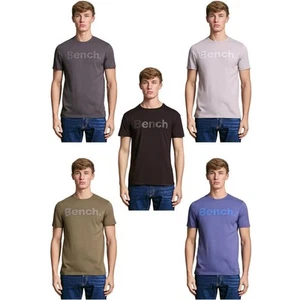 Bench Mens Short Sleeve Logo Crew Neck Cotton T Shirt Tee Top - Picture 1 of 14