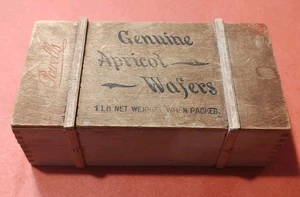 Antiguo Powell's Genuino Obleas de Albaricoque Madera Caja 1 lb Paquete de Cartón de Galletas EE. UU. - Imagen 1 de 10