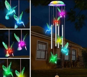 Solar Kolibris Windspiel Gartengeschenk für Frauen Geburtstagsgeschenk Geschenke - Bild 1 von 3