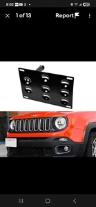 Bumper Tow Hook License Plate Bracket Mount Holder For 2015-up Jeep Renegade - Bild 1 von 2