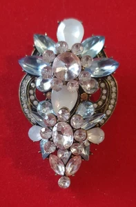 VINTAGE BROSCHE - GOLD BLUMEN STRASS - Bild 1 von 2