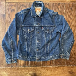 Vintage 70 Levis 70505-0217 Type 3 Small E Denim Jean Jacket Dark Blue USA Sz 42 - Picture 1 of 13